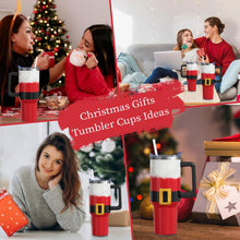 Load image into Gallery viewer, Aokoyi Christmas Gifts 40 Oz Tumbler with Handle and Straw, Red Xmas Santa Claus Stainless Steel Double Walled Vacuum Insulated Cup, Retro Holiday Gifts for Women Men