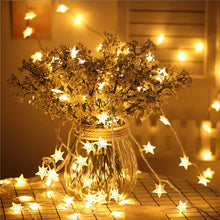 Load image into Gallery viewer, Twinkle Star 100 LED Star String Lights, Plug in Fairy String Lights Waterproof, Extendable for Indoor, Outdoor, Wedding Party, Christmas Tree, New Year, Ramadan, Garden Decoration, Warm White