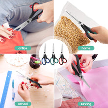 Load image into Gallery viewer, Scissors, iBayam 8" Multipurpose Scissors Bulk 3-Pack, Ultra Sharp Blade Shears, Comfort-Grip Handles, Sturdy Sharp Scissors for Office Home School Sewing Fabric Craft Supplies, Right/Left Hand