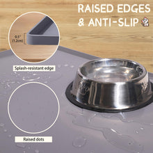 Load image into Gallery viewer, MateeyLife Silicone Cat & Dog Food Mat for Floors Waterproof, Anti-Slip Dog Bowl Mats for Food and Water, Pet Feeding Mats with Lip to Prevent Spills, Pet Placemat for Messy Drinkers to Protect Floors