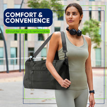 Load image into Gallery viewer, Travel Duffle Bag, Weekender Travel Bag Men Small Gym Bag for Women, Hospital Bag for Labor and Delivery, Overnight Bag Luggage Bag with Trolley Sleeve, Airplane Travel Essentials for Flying(Black)