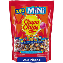 Load image into Gallery viewer, Chupa Chups Mini Lollipop Halloween Trick or Treat Candy Variety Assortment, 5 Flavors, Individually Wrapped Bulk Candy for Adults & Kids, 50.8 oz Bag (240 Suckers)