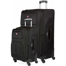 Load image into Gallery viewer, SwissGear Sion Softside Expandable Luggage, Black, 2-Piece Set (21/29)