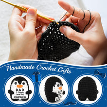Load image into Gallery viewer, Fathers Day Dad Gifts from Daughter Son Wife, Handmade Crochet Mini Penguin Birthday Gifts for Dad Bonus Step, Funny I Love You Gift for Dads Father‘s Day Birthday Present Emotional Small Cute Decor