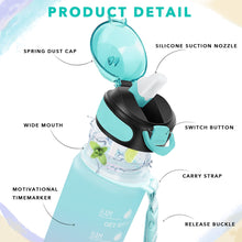 Load image into Gallery viewer, Enerbone 32 oz Drinking Water Bottle with Times to Drink and Straw, Motivational with Carrying Strap, Leakproof BPA & Toxic Free, Ensure You Drink Enough Water for Fitness Gym Outdoor