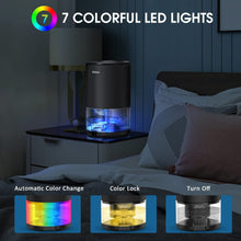 Load image into Gallery viewer, Dehumidifiers for Home, Upgraded 35oz Dehumidifier Up to 285 sq.ft with Auto-off, Sleep Mode, 7 Colorful Night Light, Quiet Portable Small Dehumidifiers for Bathroom, Bedroom, Basement, RV, Closet