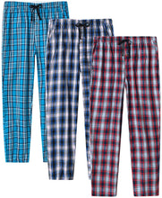 Load image into Gallery viewer, MoFiz Men's Pajama Bottom Pants Relaxed Classic Plaid Sleepwear Loungewear House Lounge &Sleep Pants 3-Pack Size XL…
