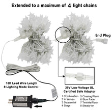 Load image into Gallery viewer, Twinkle Star 100 LED Star String Lights, Plug in Fairy String Lights Waterproof, Extendable for Indoor, Outdoor, Wedding Party, Christmas Tree, New Year, Ramadan, Garden Decoration, Warm White