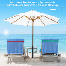 Load image into Gallery viewer, Beach Towel Bands (4 Pack), Beach Chair, Pool Chairs & Cruise Ship Essentials, The Better Towel Chair Clips Towel Holder Beach Towel Clips(4 Mix)
