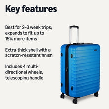Load image into Gallery viewer, Amazon Basics 30" Hardside Large Checked Luggage, Hardshell Suitcase With Wheels, Expandable For Up to 15% More Space, With Scratch-Resistant Surface, Four Multi-directional Wheels, Light Blue
