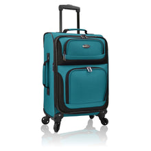 Load image into Gallery viewer, U.S. Traveler Lightweight Rolling 20" Carry On Luggage Softside Suitcase, Teal, 4 Wheel