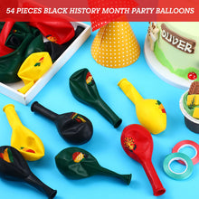 Load image into Gallery viewer, 54 Pcs Black History Month Balloons Party Decoration Latex 12 Inch National Party Balloons Bulk Black History Month Balloons for African American Commemoration Classroom Supply Country Festival Favor