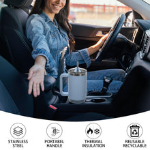 Load image into Gallery viewer, WATERSY 40 oz Tumbler with Handle,Tumbler with Lid and Straw,Double Wall Insulated Cup Stainless Steel Travel Mug(Cold for 34 Hours),Water Bottle for Iced Tea,Coffee,Cold Beverages(Smog Blue)