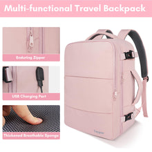 Load image into Gallery viewer, Taygeer Travel Backpack for Women, Carry On Backpack with USB Charging Port & Shoe Pouch, TSA 15.6inch Laptop Mochila Flight Approved, Nurse Bag Casual Daypack for Weekender Business Hiking, Pink