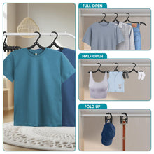 Load image into Gallery viewer, 30 Pcs Travel Hangers Portable Foldable Travel Hanger Organizer, Plastic Travel Accessories Essentials Clothes Drying Rack Folding Hangers for Traveling Camping Flying RV Cruises Suitcase, Black