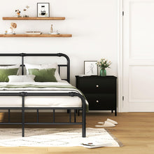 Load image into Gallery viewer, BOLUO Black Nightstands Set of 2, 2 Drawer Dresser for Bedroom Night Stand Small Nightstands End Table with Fabric Drawers Modern