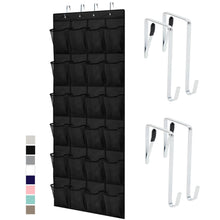 Load image into Gallery viewer, GORILLA GRIP Over the Door Shoe Organizer, 24 Large Breathable Mesh Pockets, Space Saving Hanging Storage Holder, Closet Rack Hanger Holds Up to 40 lbs, Hangs on Closets for Shoes, Accessories, Black