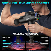 Load image into Gallery viewer, TOLOCO Massage Gun, Deep Tissue Back Massage for Athletes for Pain Relief, Percussion Massager with 10 Massages Heads & Silent Brushless Motor, Gifts for Fathers Day, Black