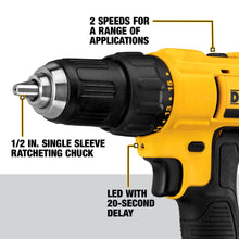 Load image into Gallery viewer, DEWALT 20V Max Cordless Drill/Driver Kit, Includes 2 Batteries and Charger (DCD771C2)