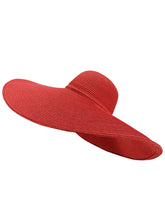 Load image into Gallery viewer, Solid Red Dramatic Floppy Hat with Oversized Brim