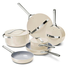Load image into Gallery viewer, Caraway Deluxe Non-stick Ceramic Cookware Set (16 Piece) Pots, Frying Pans, Lids and Kitchen Storage - PFAS & PFOA Free - Oven Safe Pan Set & Compatible with All Stovetops - Cream