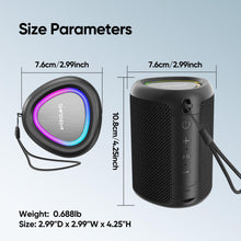 Load image into Gallery viewer, Portable Bluetooth Speaker with Lights, Powerful Crystal Clear Sound, IPX5 Waterproof, All Day Playtime, AUX&TF-Card Input, Bluetooth 5.3, TWS Paring, Small Wireless Speaker for Outdoor, Gift Ideas