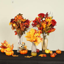 Load image into Gallery viewer, DomeStar 50 PCS Thanksgiving Artificial Pumpkins and Gourds Set Fall Decorations for Home, 8 PCS Fake Pumpkins, 12 PCS Pinecones and Acorns, 30 PCS Fake Maple Leaves Fall Wedding Tables Centerpieces