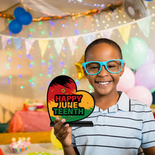 Load image into Gallery viewer, Threehoney 7 Pcs Juneteenth Day Decorations Wooden Happy Juneteenth Table Centerpieces Freedom Day Table Signs Wood 1865 Black American Independence Table Toppers for Home Desktop Decor (With Base)