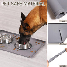Load image into Gallery viewer, MateeyLife Silicone Cat & Dog Food Mat for Floors Waterproof, Anti-Slip Dog Bowl Mats for Food and Water, Pet Feeding Mats with Lip to Prevent Spills, Pet Placemat for Messy Drinkers to Protect Floors