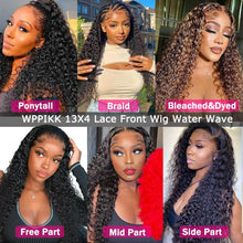 Load image into Gallery viewer, 13x4 Lace Front Wigs Human Hair Pre Plucked 180% Density Brazilian Wet and Wavy Human Hair Wigs for Black Women Glueless Curly Lace Frontal Wigs Human Hair Natural Color (22 Inch)