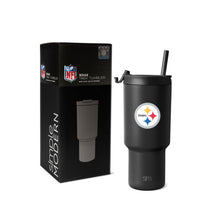 Load image into Gallery viewer, Simple Modern Officially Licensed NFL Pittsburgh Steelers 30 oz Tumbler with Flip Lid and Straws | Insulated Cup Stainless Steel | Gifts for Men Women | Trek Collection | Pittsburgh Steelers