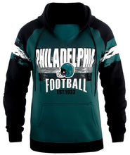 Load image into Gallery viewer, Womens City Classic Football Fans V Neck Soft & Warm Sweatshirt Hoodie Pollover - Midnight Green & Black (Size: 2XL)