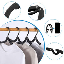 Load image into Gallery viewer, 12 PCS Travel Hangers Cruise Ship Essentials Portable Folding Clothes Hangers Travel Accessories Foldable Clothes Drying Rack (Black)