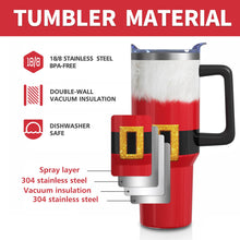 Load image into Gallery viewer, Aokoyi Christmas Gifts 40 Oz Tumbler with Handle and Straw, Red Xmas Santa Claus Stainless Steel Double Walled Vacuum Insulated Cup, Retro Holiday Gifts for Women Men