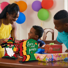 Load image into Gallery viewer, Threehoney 7 Pcs Juneteenth Day Decorations Wooden Happy Juneteenth Table Centerpieces Freedom Day Table Signs Wood 1865 Black American Independence Table Toppers for Home Desktop Decor (With Base)