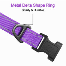 Load image into Gallery viewer, Joytale Reflective Dog Collar,Soft Neoprene Padded Breathable Nylon Pet Collar Adjustable for Medium Dogs,Purple,M
