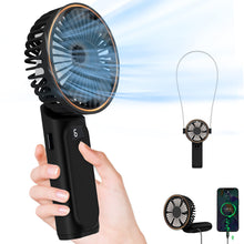 Load image into Gallery viewer, TUNISE Portable Handheld Fan, Portable Fan Rechargeable, 4000mAh, 180° Adjustable, 6 Speed Wind, Display Electricity in Real Time, USB Rechargeable Foldable Fan, Quiet Personal Fan with Power Bank