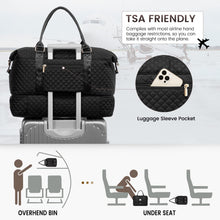 Load image into Gallery viewer, LOVEVOOK Travel Duffle Bag, Weekender Bags for Women with Shoe Compartment, Carry on Bag with Toiletry Bag, Gym Bag with Wet Pocket, Hospital Bags for Labor and Delivery, Black