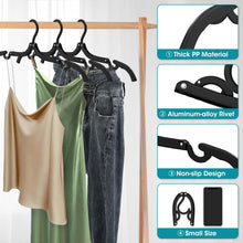 Load image into Gallery viewer, 30 Pcs Travel Hangers Portable Foldable Travel Hanger Organizer, Plastic Travel Accessories Essentials Clothes Drying Rack Folding Hangers for Traveling Camping Flying RV Cruises Suitcase, Black