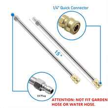 Load image into Gallery viewer, Twinkle Star 15" High Pressure Washer Surface Cleaner with 3 Wheels, Stainless Steel Housing & 1/4" Quick Connector, Power Washer Accessories; 2 Extension Wand, 2 Replacement Nozzles, 4000 PSI