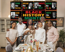 Load image into Gallery viewer, Sunwer Black History Month Photo Booth Backdrop African American Inspirational Wall Posters Classroom Bulletin Board Hanging Banner (5.9×3.6ft)