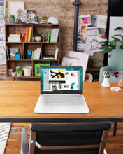 Load image into Gallery viewer, HP 14 Laptop, Intel Celeron N4020, 4 GB RAM, 64 GB Storage, 14-inch Micro-edge HD Display, Windows 11 Home, Thin & Portable, 4K Graphics, One Year of Microsoft 365 (14-dq0040nr, Snowflake White)