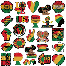 Load image into Gallery viewer, Fabbay 25 Pcs Juneteenth Decoration Magnetic Stickers Yellow Green Red Refrigerator Magnets Decorative Freedom Day Fridge Garage Decal for Holiday Car Metal Door Decor