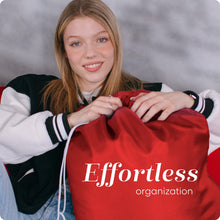 Load image into Gallery viewer, Nylon Laundry Bag - Locking Drawstring Closure and Machine Washable. These Bags will Fit a Laundry Basket or Hamper and Strong Enough to Carry up to Three Loads of Clothes. (Red)