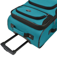 Load image into Gallery viewer, U.S. Traveler Lightweight Rolling 20" Carry On Luggage Softside Suitcase, Teal, 4 Wheel