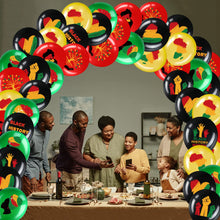 Load image into Gallery viewer, 54 Pcs Black History Month Balloons Party Decoration Latex 12 Inch National Party Balloons Bulk Black History Month Balloons for African American Commemoration Classroom Supply Country Festival Favor