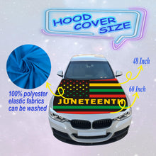 Load image into Gallery viewer, Juneteenth Flag for Car Hood Cover 4X5Ft Car Flag for Celebrations Vehicles Decorate Accessories Fits Coupe Saloon SUV Pickup Trucks