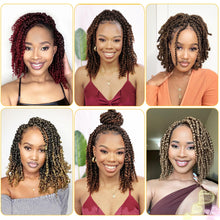 Load image into Gallery viewer, Passion Twist Hair 10 Inch 8 Packs, Pre Twisted Passion Twist Crochet Hair For Black Women, Pre Looped Passion Twist Curly Crochet Hair, Short Crochet Passion Twist Hair Extensions (10 Inch, T350#)