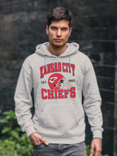 Load image into Gallery viewer, Junk Food Clothing x NFL - Kansas City Chiefs - Team Helmet - Unisex Adult Pullover Fleece Hoodie for Men and Women - Size 3X-Large