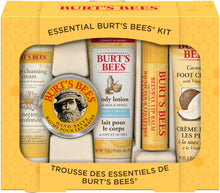 Load image into Gallery viewer, Burt's Bees Christmas Gifts, 5 Stocking Stuffers Products, Everyday Essentials Set - Original Beeswax Lip Balm, Deep Cleansing Cream, Hand Salve, Body Lotion & Coconut Foot Cream, Travel Size
